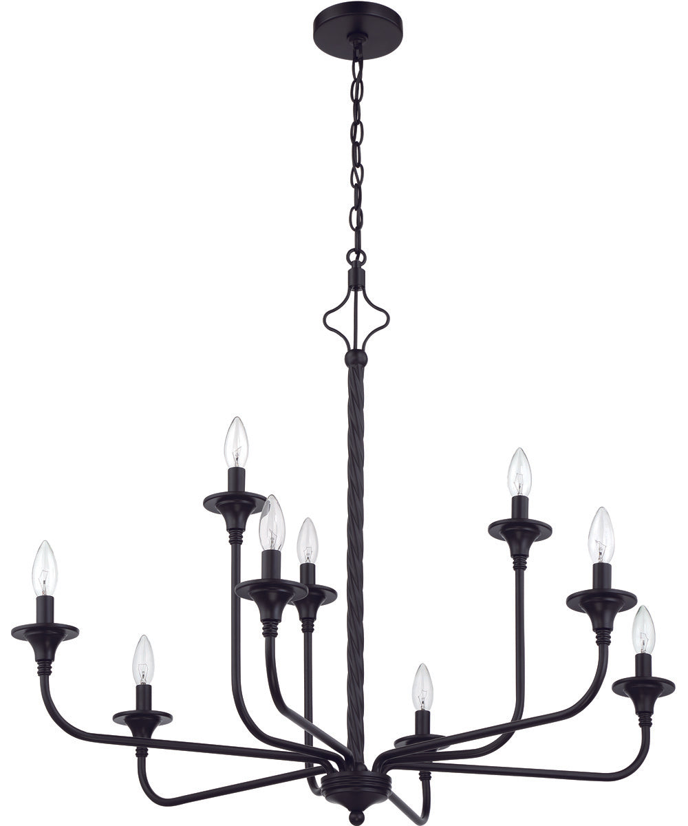 Jolenne 8-Light Chandelier Flat Black