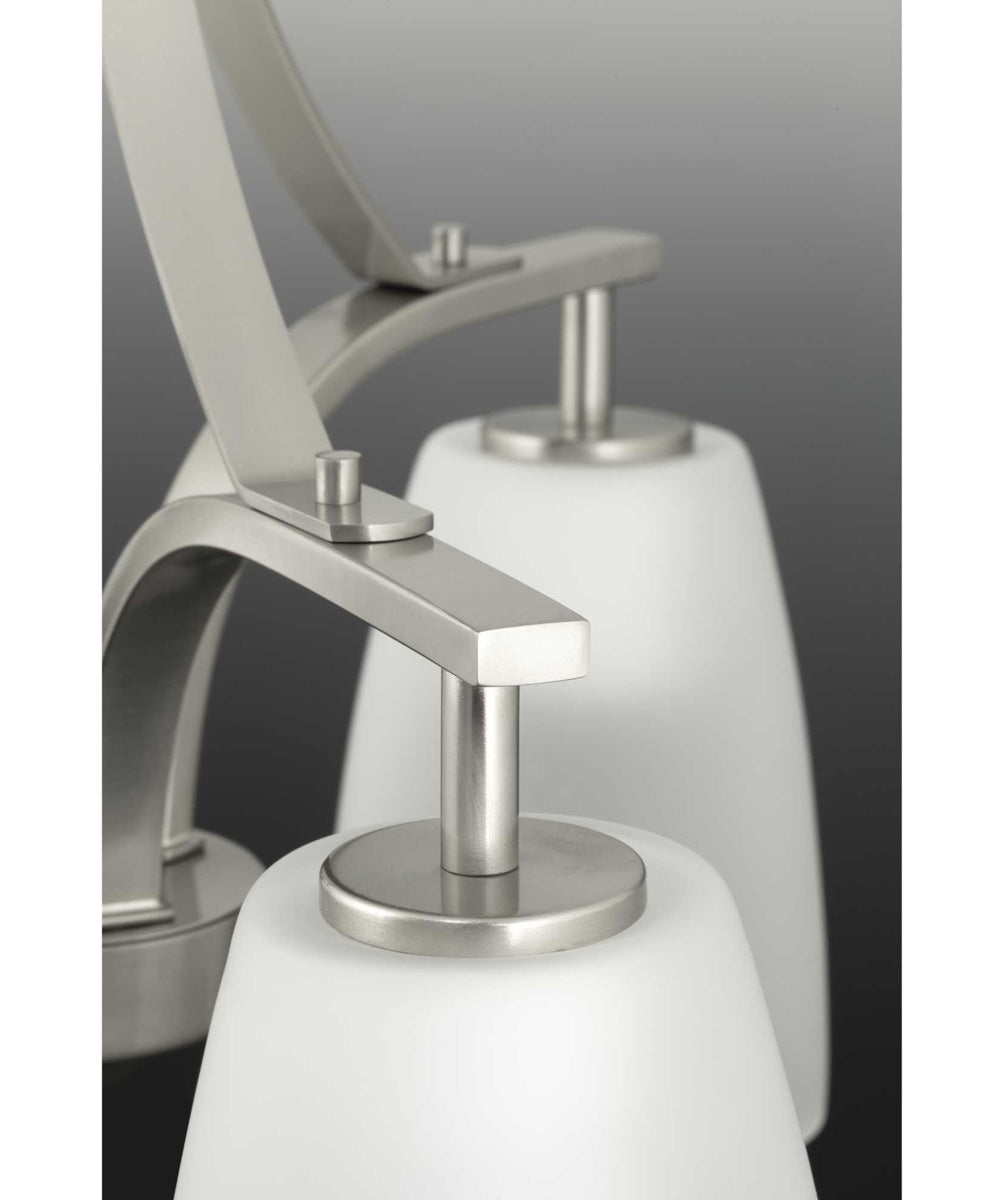 Leap 1-Light Etched Glass Modern Pendant Light Brushed Nickel