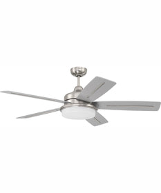 54" Drew 1-Light Ceiling Fan Brushed Polished Nickel