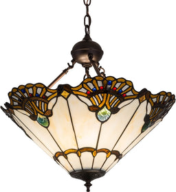 20"W Shell with Jewels Inverted Pendant