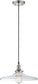 14"W Vintage 1-Light Pendant Polished Nickel
