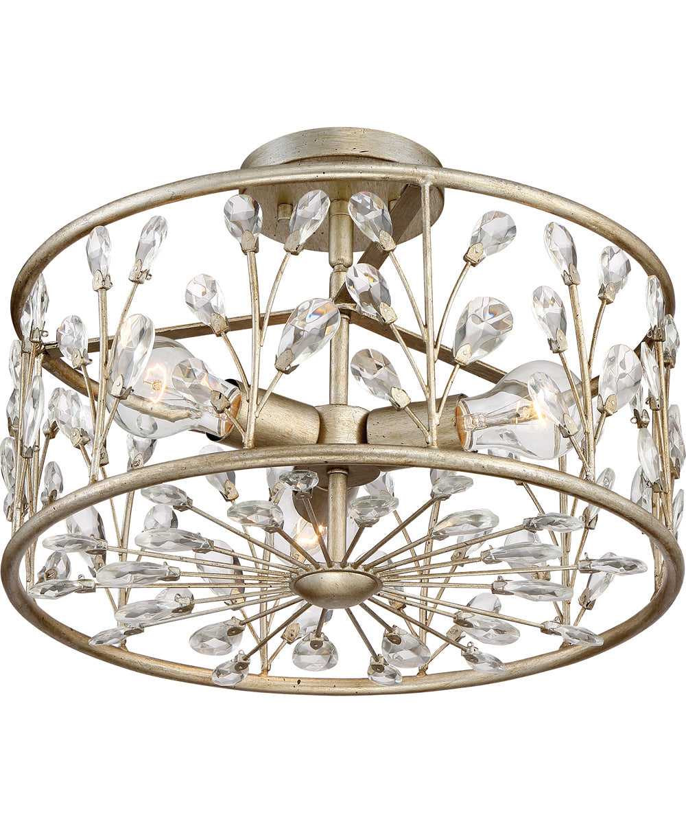 Meadow Lane 3-light Semi Flush Mount Vintage Gold
