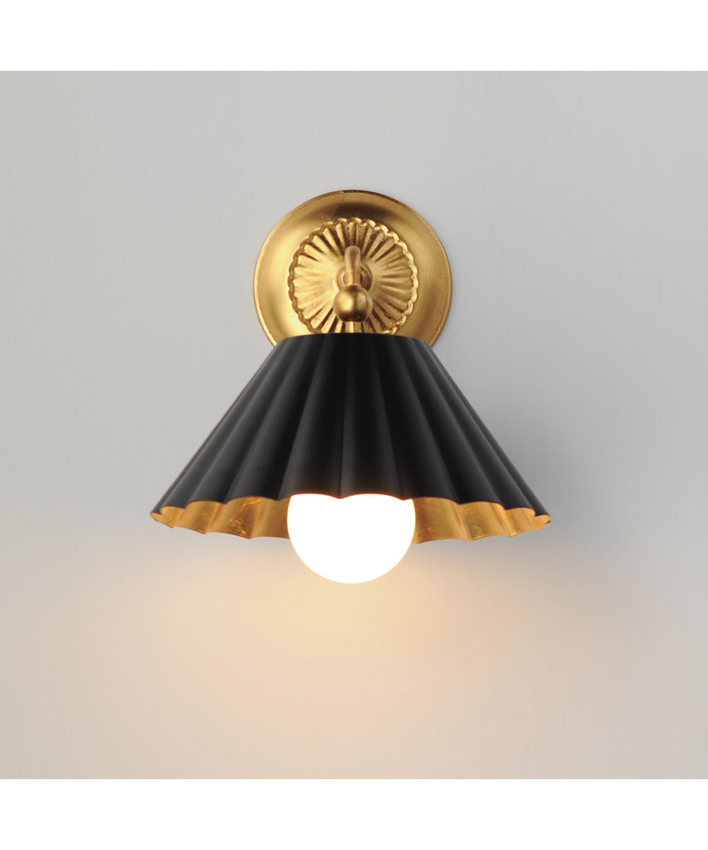 Primrose 1-Light Wall Sconce Black / Gold Leaf