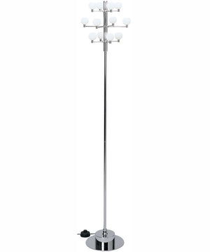 Marble Collection 12-Light 12-Light Floor Lamp Chrome With Frost Glass Shade