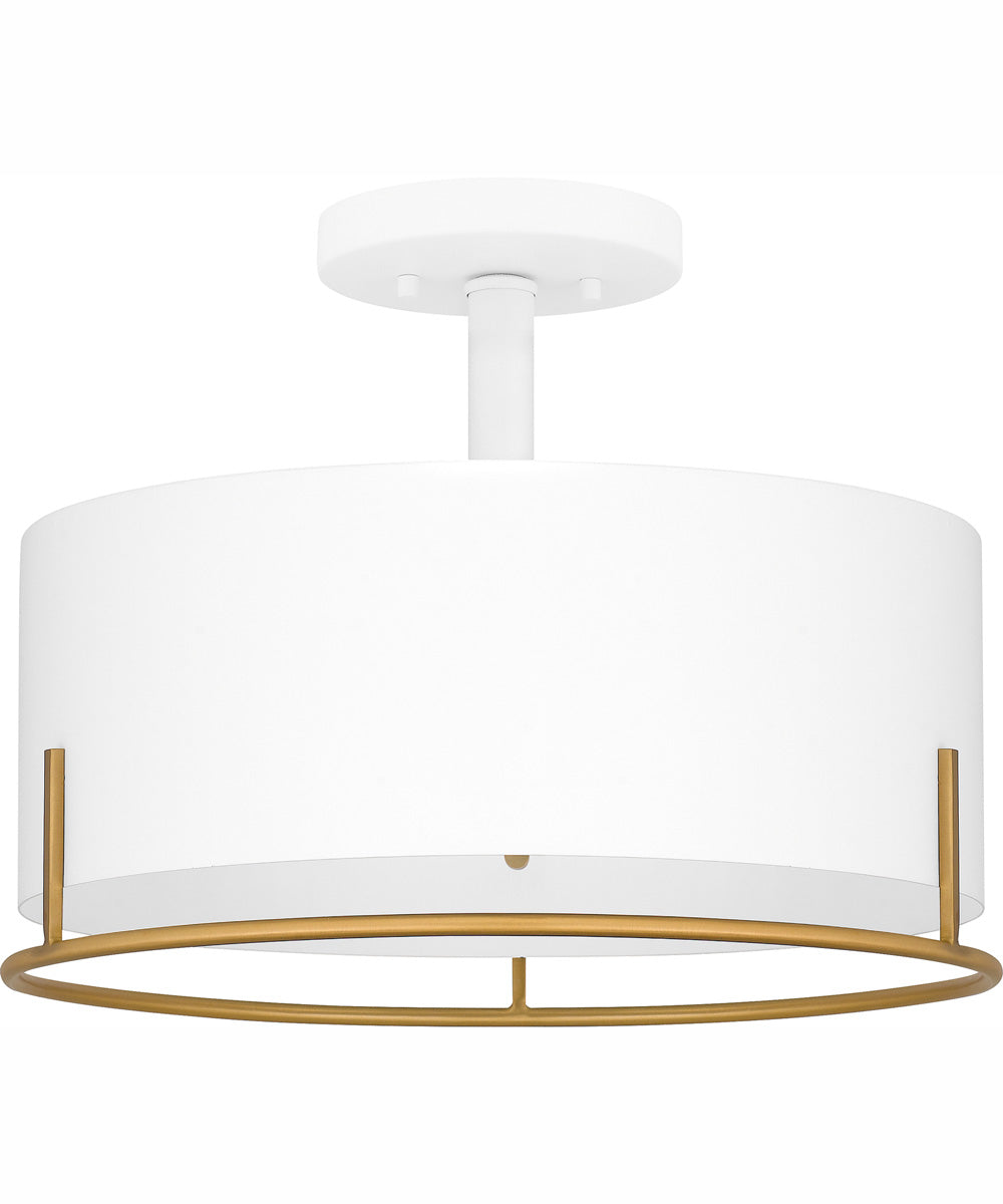 Quoizel Semi-Flush Mount Medium 3-light Semi Flush Mount White