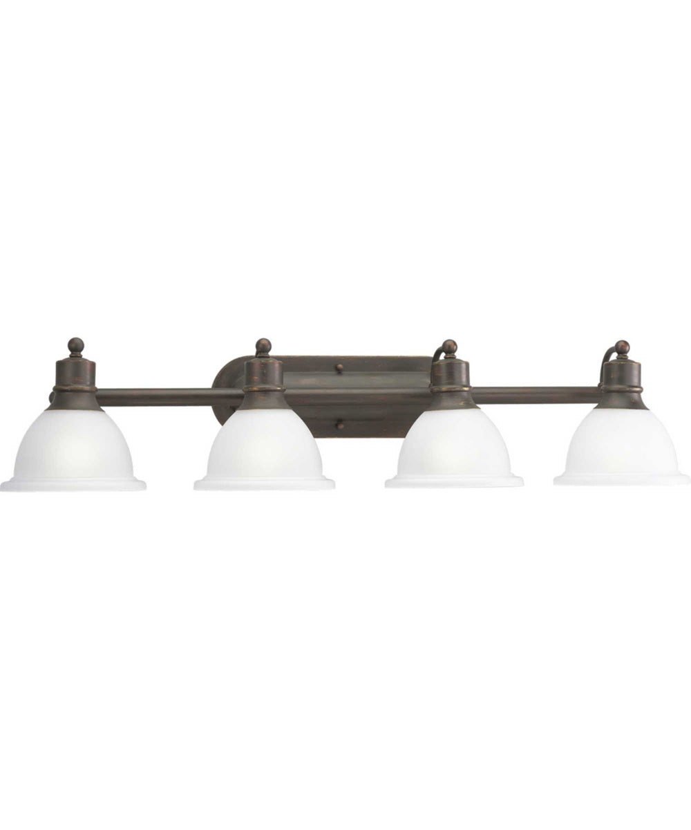 Madison 4-Light Etched Glass Traditional Bath Vanity Light Antique Bronze