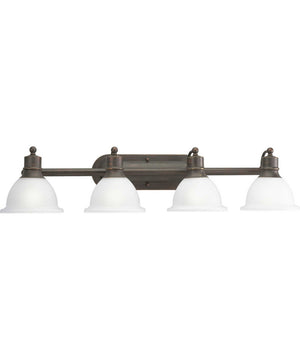 Madison 4-Light Etched Glass Traditional Bath Vanity Light Antique Bronze