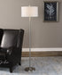 65"H Sherise Beaded Nickel Floor Lamp