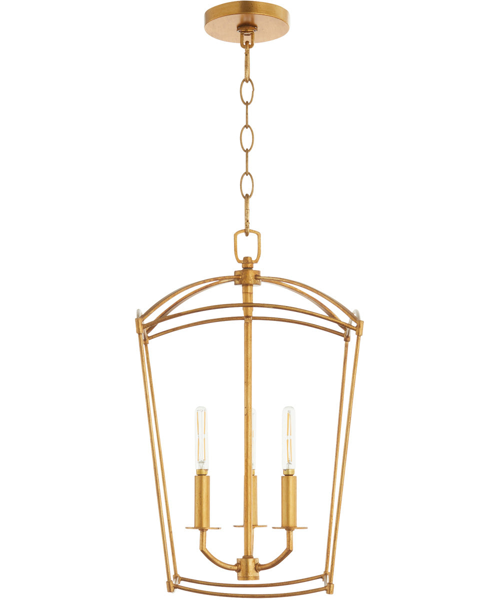 Mantle 3-light Entry Foyer Hall Chandelier Gold Leaf