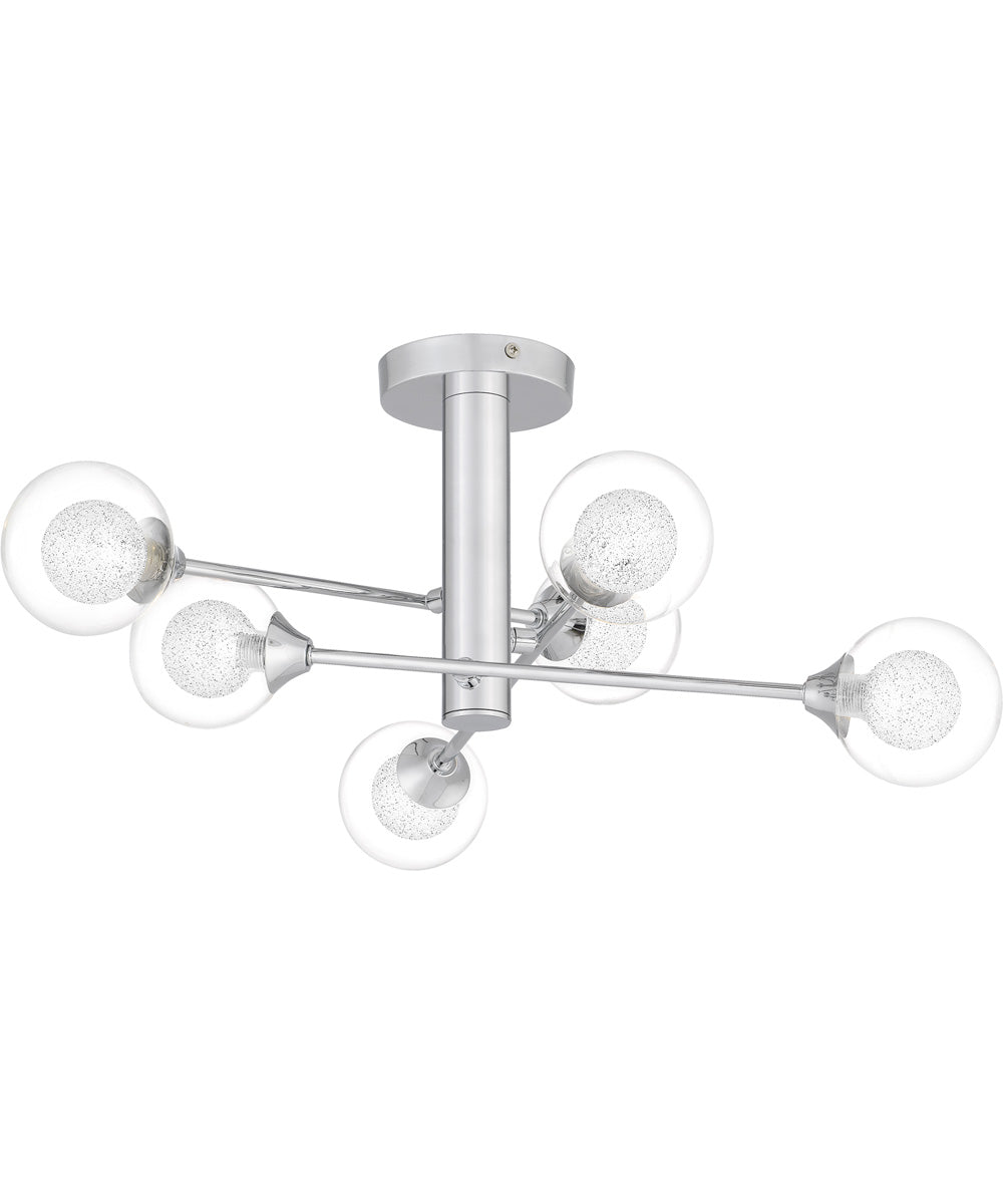 Spellbound 6-light Semi Flush Mount Polished Chrome