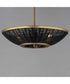 Rattan 20 inch 3-Light Pendant Natural Aged Brass