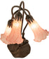 16" High Pink Tiffany Pond Lily 3 Light Accent Lamp
