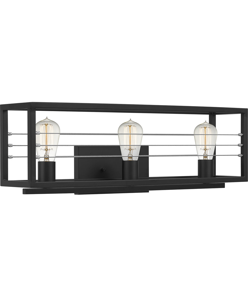 Awendaw Large 3-light Bath Light Matte Black