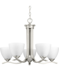 Laird 5-Light Etched Glass Traditional Chandelier Light Brushed Nickel