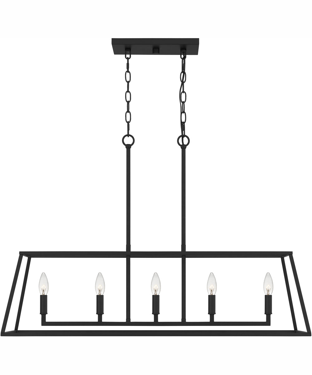 Prescott Medium 5-light Island Light Matte Black