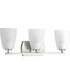 Leap 3-Light Etched Glass Modern Bath Vanity Light Brushed Nickel
