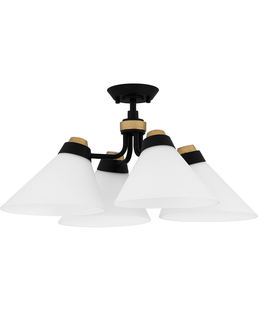 Quoizel Semi-Flush Mount Extra Large 4-light Semi Flush Mount Matte Black