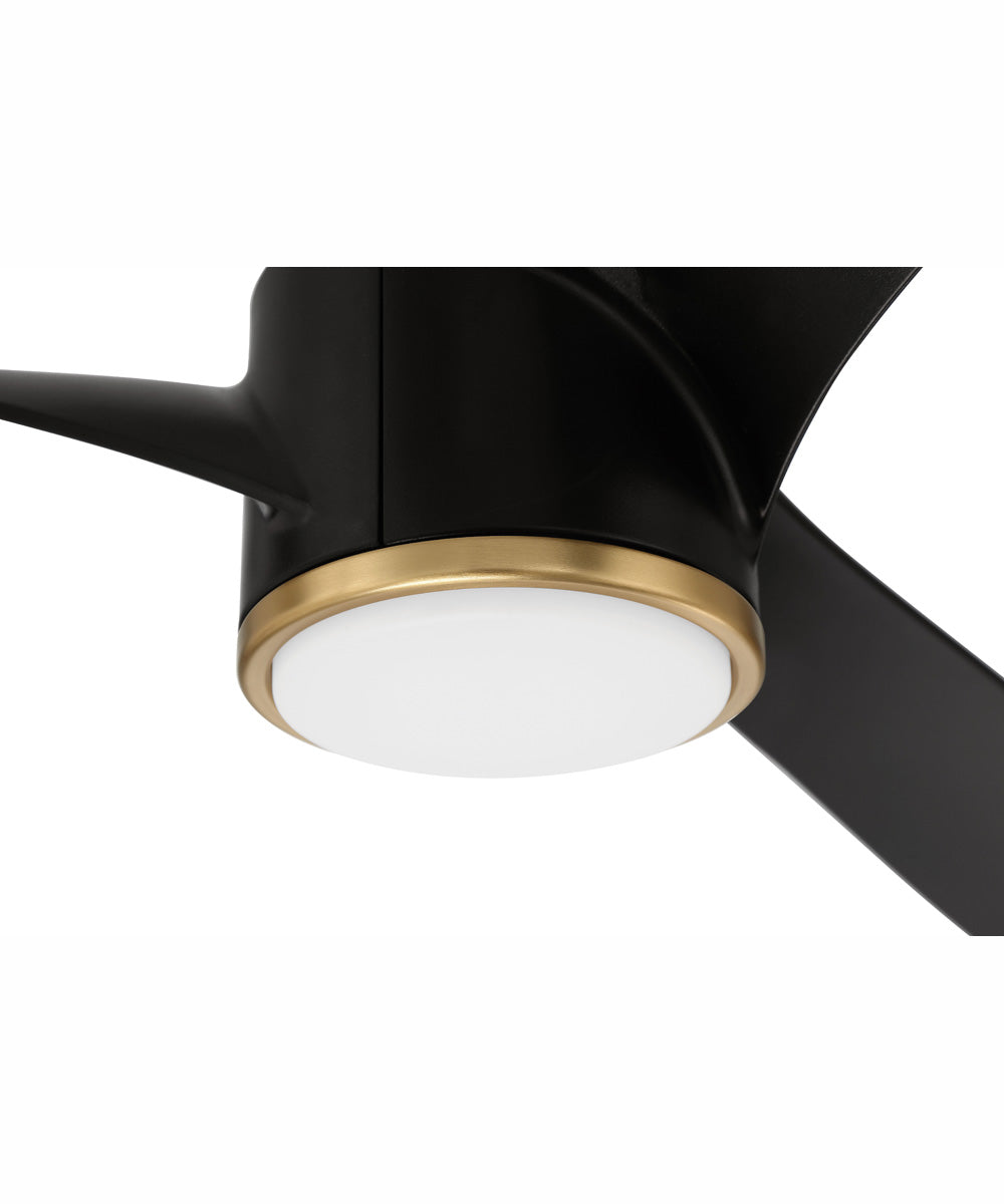 60" Phoebe 1-Light Ceiling Fan Flat Black/Satin Brass