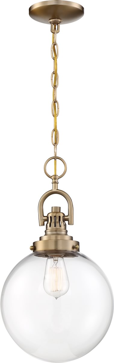 10"W Skyloft 1-Light Pendant Burnished Brass