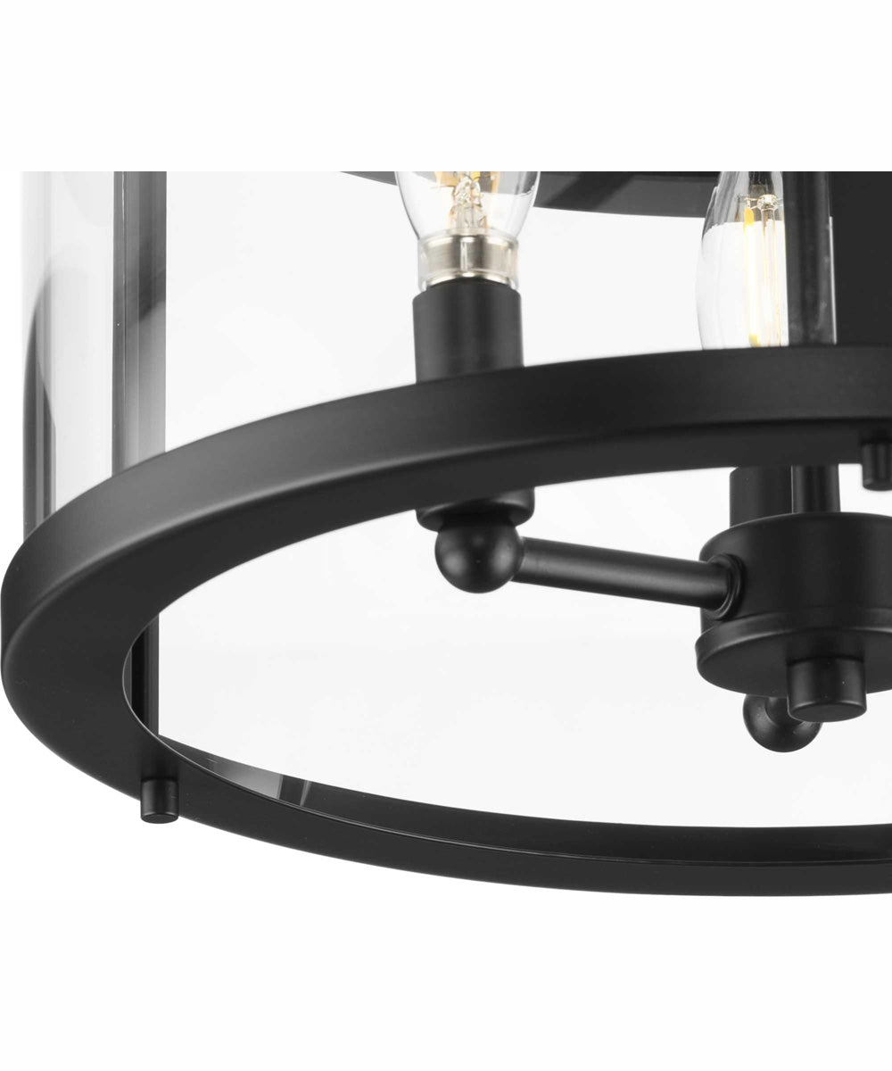Gilliam 13 in. 3-Light New Traditional Semi-Flush Mount Matte Black