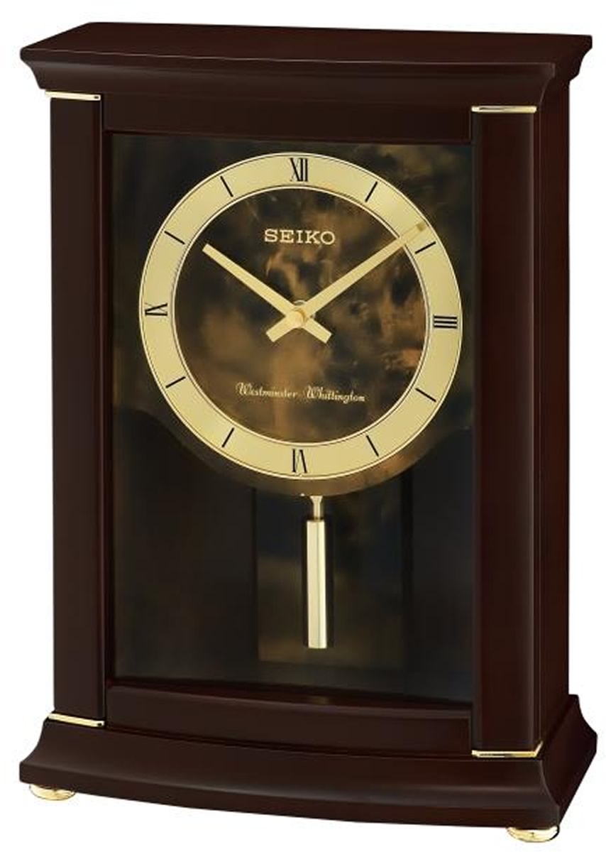 9"H Mantle with Pendulum and Chime Clock