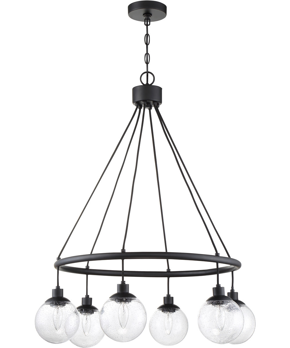 Que 6-Light Chandelier Flat Black