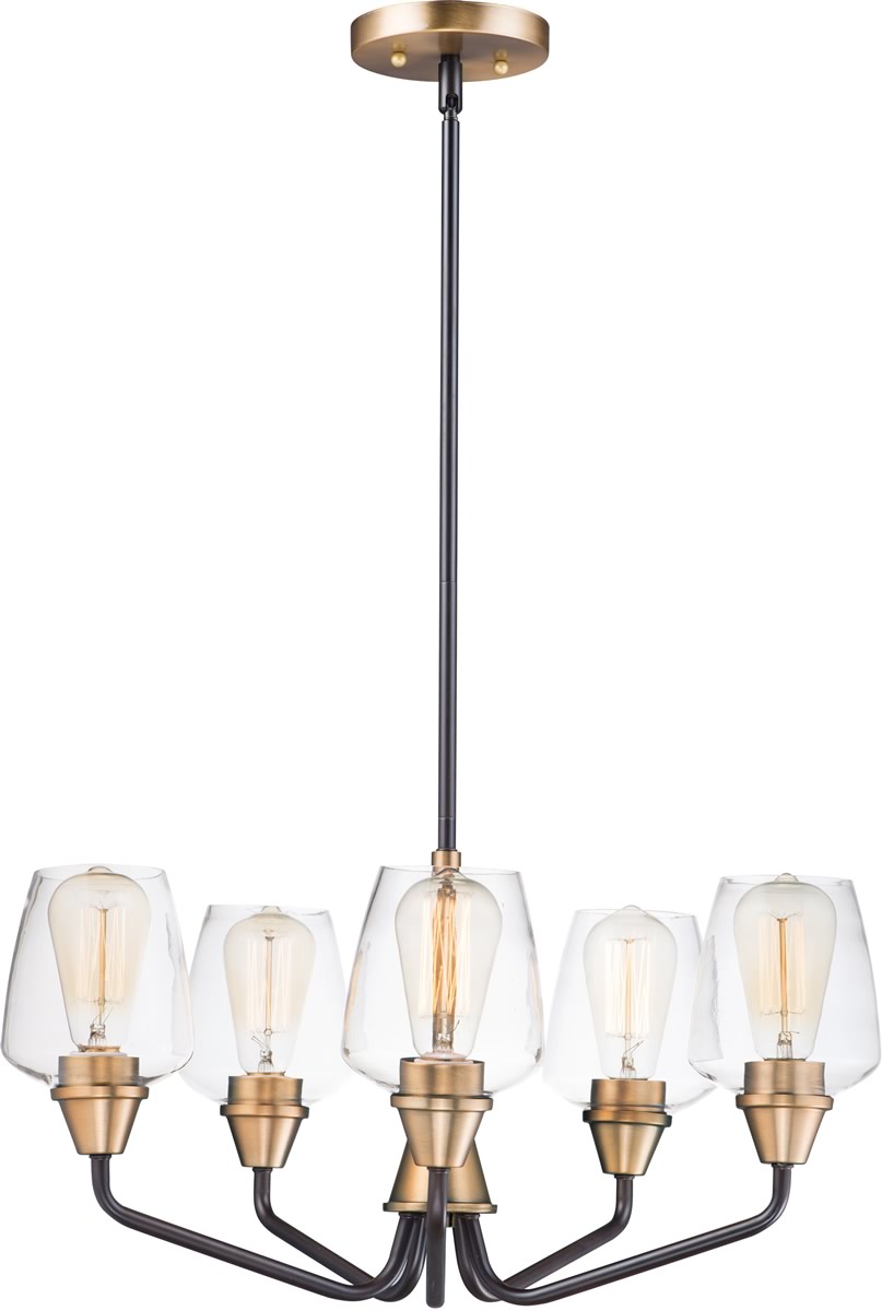 23"W Goblet 5-Light Chandelier Bronze / Antique Brass