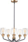 23"W Goblet 5-Light Chandelier Bronze / Antique Brass