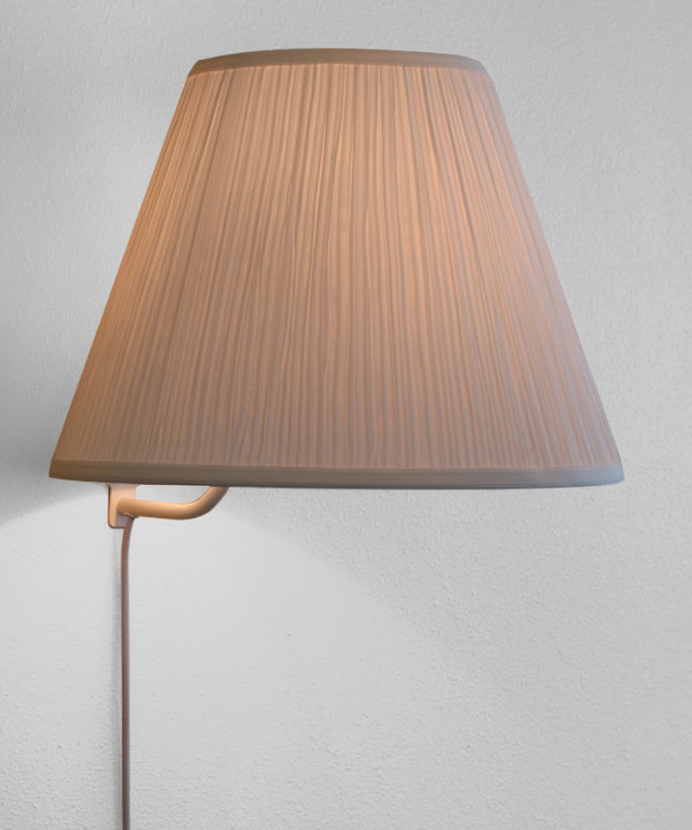16"W Floating Shade Plug-In Wall Light White Mushroom Pleat