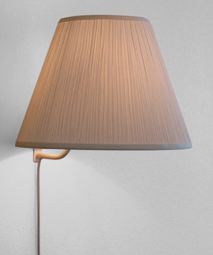 16"W Floating Shade Plug-In Wall Light White Mushroom Pleat
