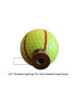 Tennis Ball Lamp Finial, Yellow with Red Stripe 2.25"h