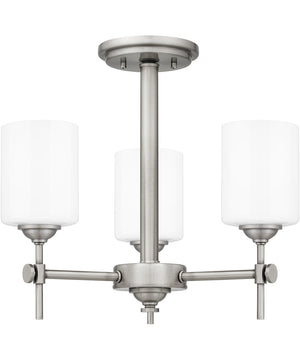 Aria 3-light Semi Flush Mount Antique Polished Nickel