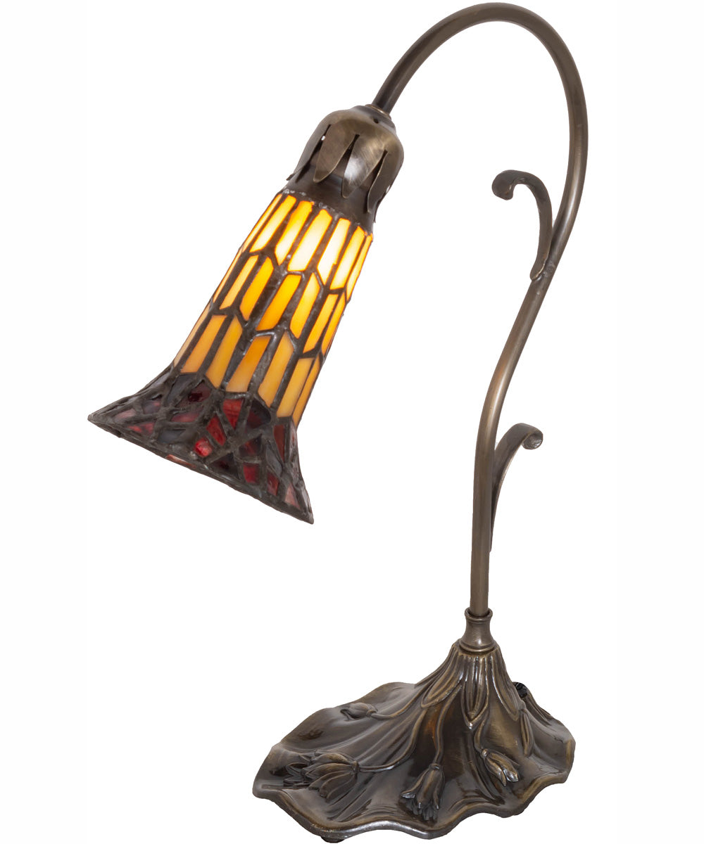 15" High Stained Glass Pond Lily Accent Lamp