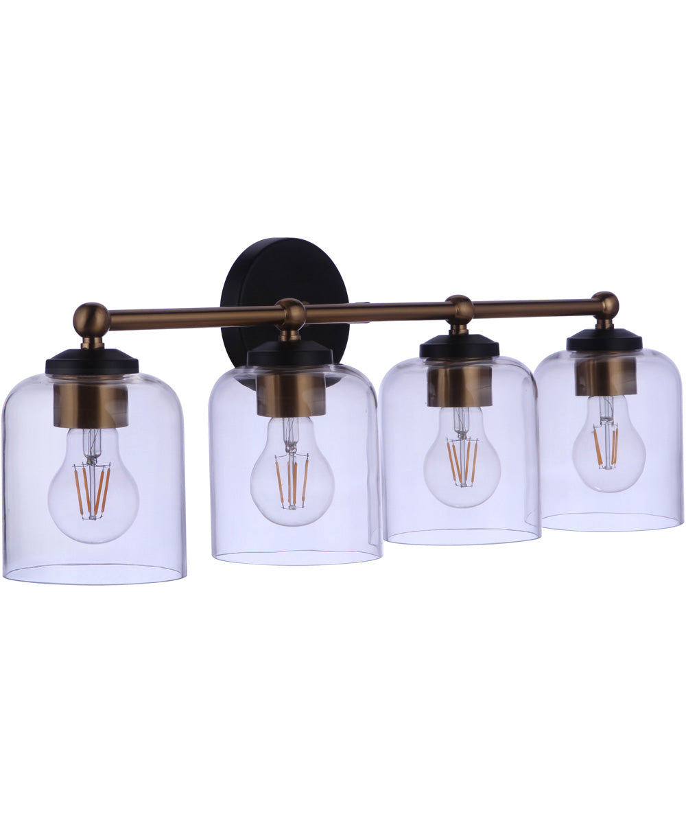 Coppa 4-Light Vanity Flat Black/Satin Brass