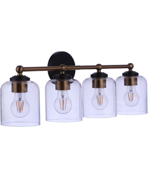 Coppa 4-Light Vanity Flat Black/Satin Brass