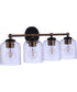 Coppa 4-Light Vanity Flat Black/Satin Brass