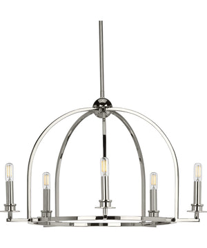 Seneca 5-Light Farmhouse Chandelier Light Polished Nickel