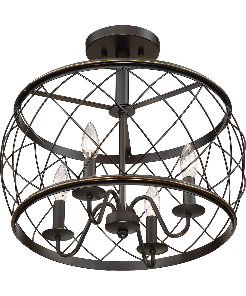 Dury Small 4-light Semi Flush Mount Palladian Bronze