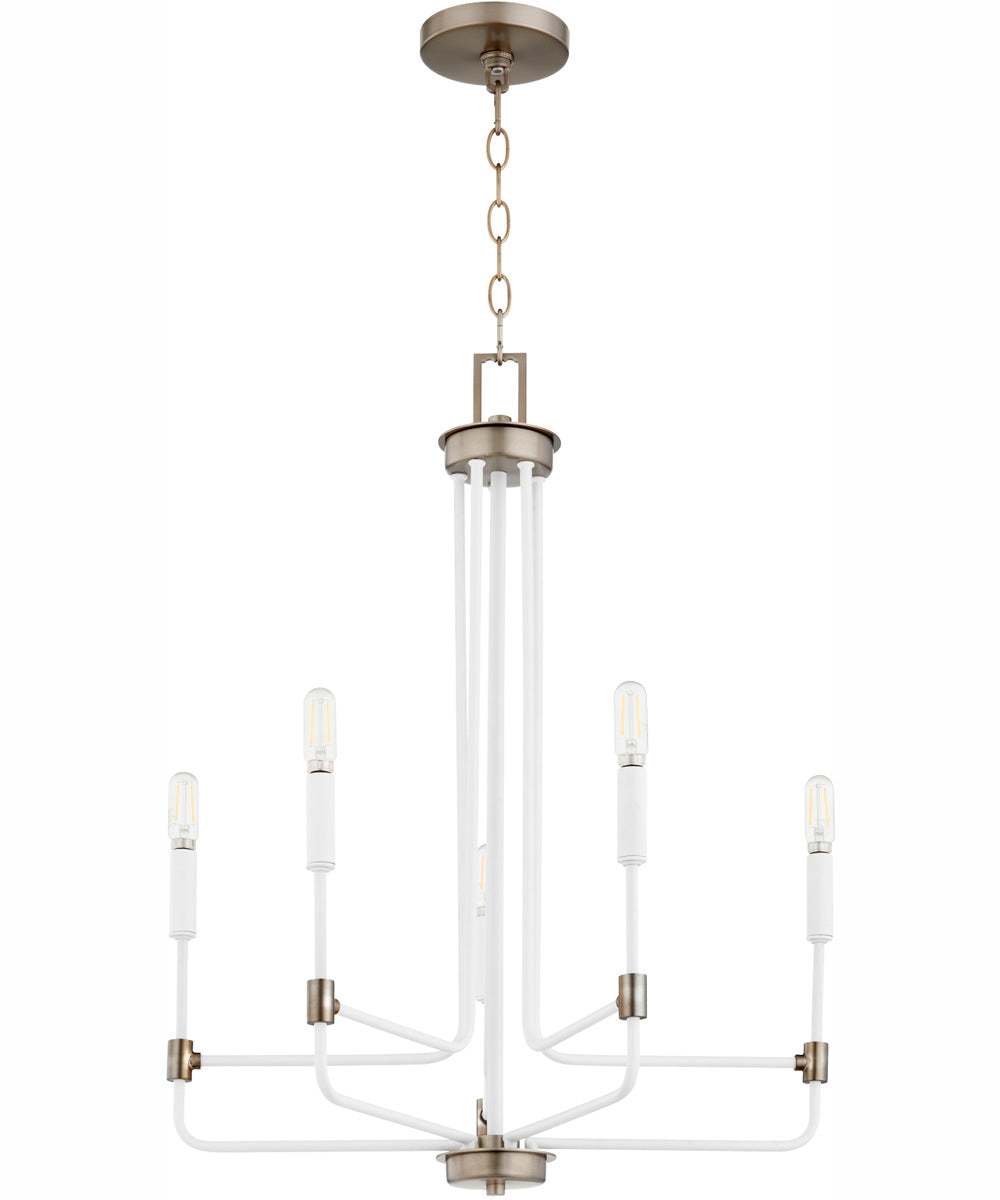 Davies 5-light Chandelier Studio White w/ Dark Brass