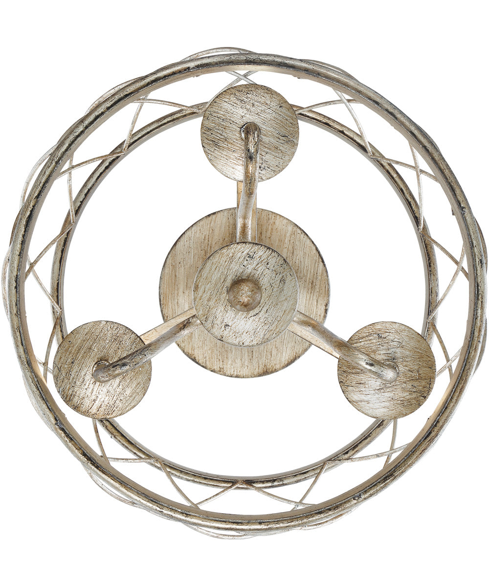 Dury Medium 3-light Semi Flush Mount Century Silver Leaf