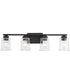 Gilmour 4-Light Modern Farmhouse Clear Glass Bath Vanity Light Matte Black