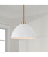 Ross 1-Light Pendant Aged Brass and White