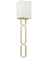 1-Light Sconce In Winter Gold With Decorative White Fabric Stay-Straight Shade