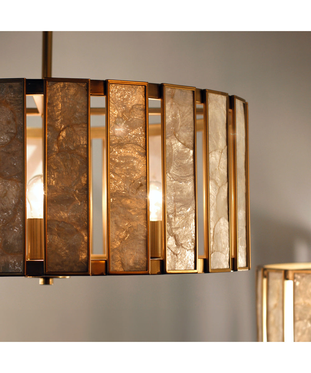 Miramar 4-Light Pendant Capiz / Natural Aged Brass