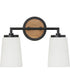 Jonah 2-Light Vanity Light Wood and Matte Black