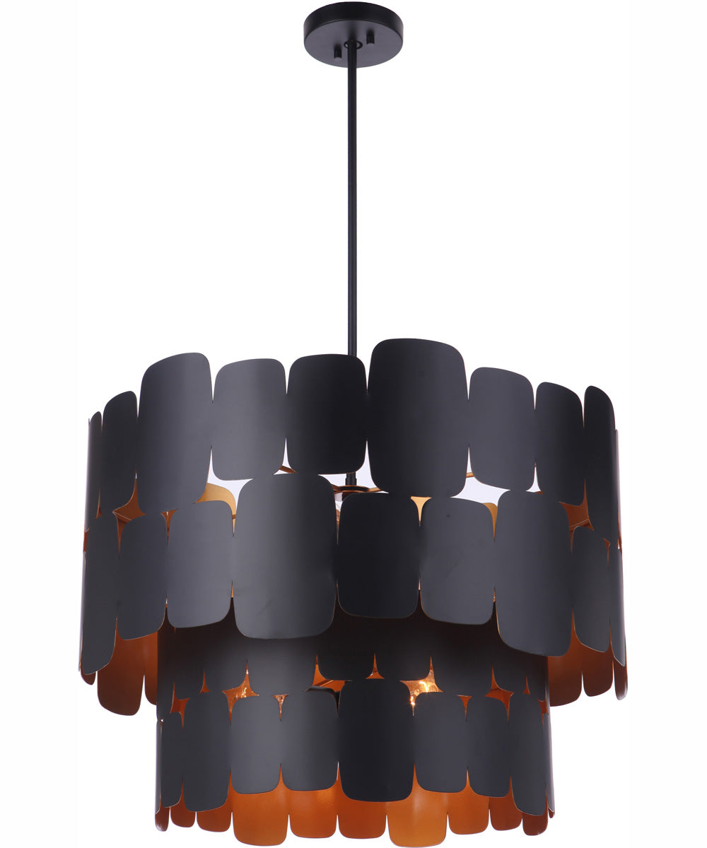 Sabrina 9-Light Pendant Flat Black / Gold Luster
