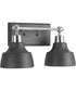 Bramlett 2-Light Graphite Metal Shade Coastal Bath Vanity Light Brushed Nickel