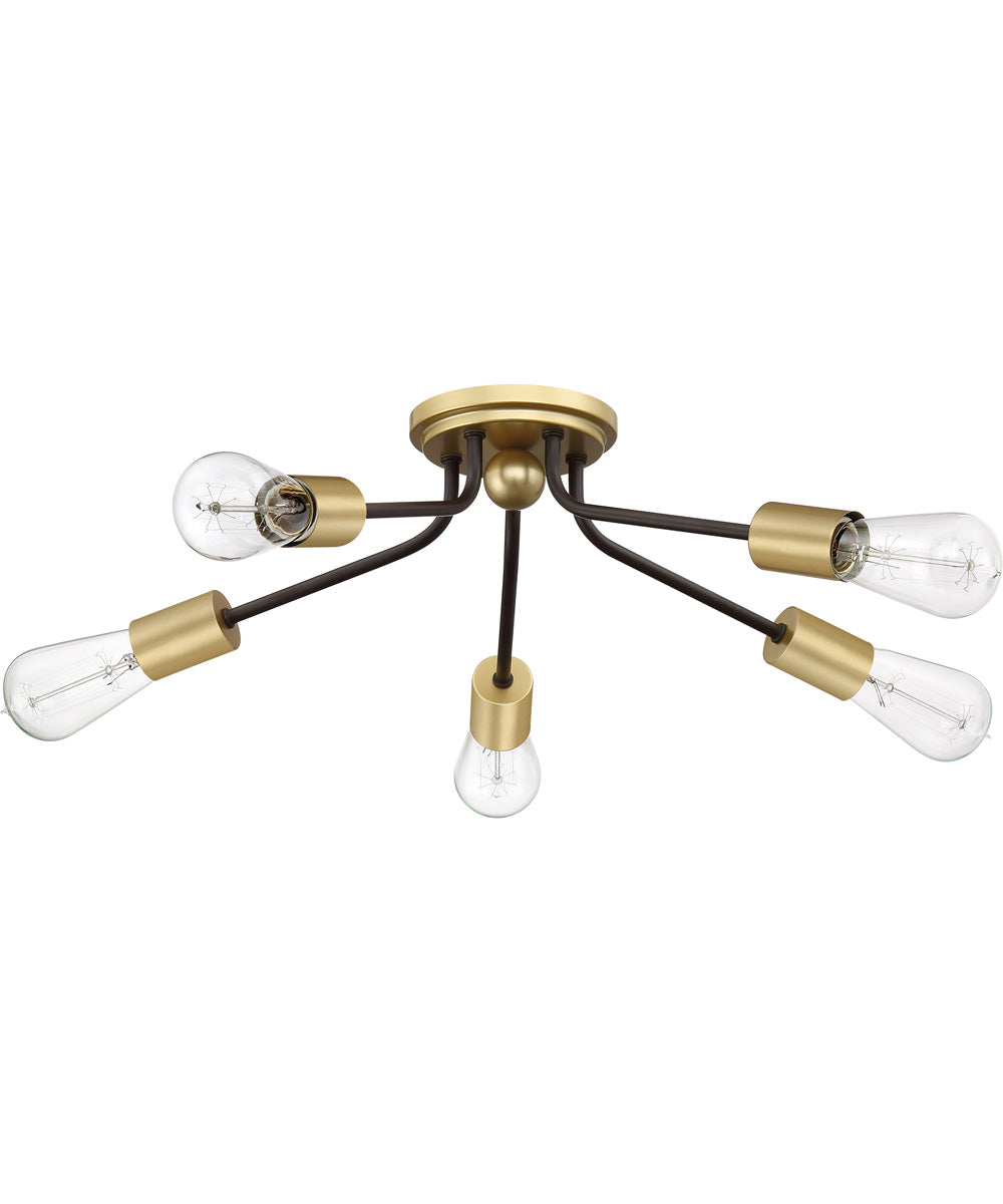Latitude 5-light Flush Mount Western Bronze