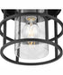 Burgess 1-Light Modern Farmhouse Flush Mount Matte Black