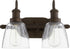 18"W 2-light Bath Vanity Light Oiled Bronze